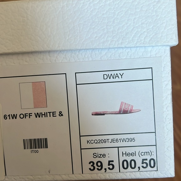 Dior off white and light pink dway toile de jouy embroidered slide - Picture 9 of 9